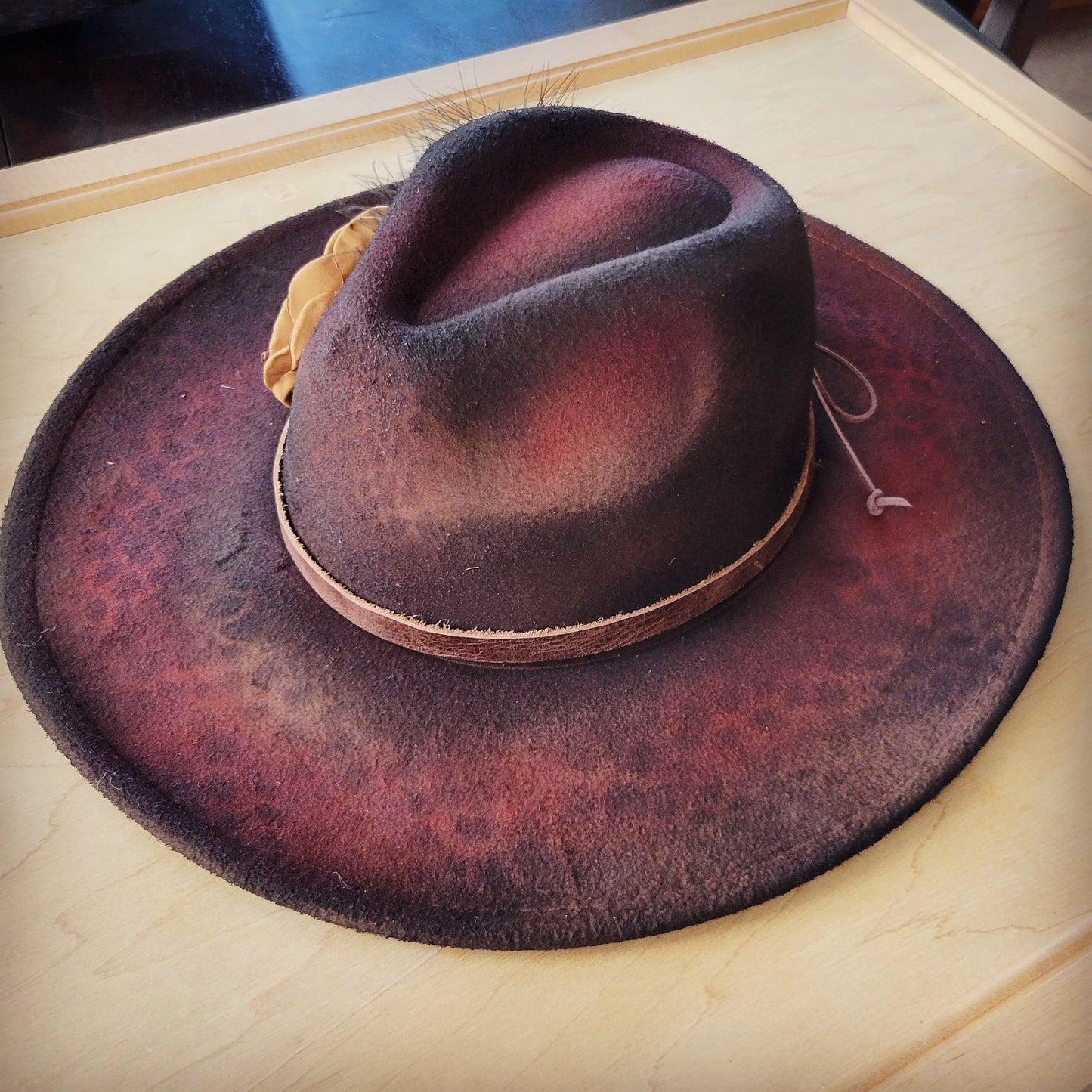 CUSTOM Hand-Painted Cowgirl Western Boho Hat A114