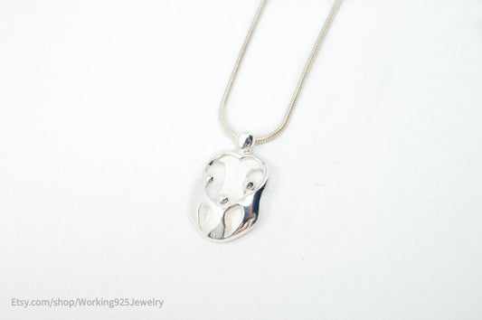 Vintage Designer Carolyn Pollack Relios Mothers Love Sterling Silver Necklace
