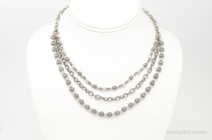 Southwestern Designer Carolyn Pollack Relios Bead Sterling Silver Necklace