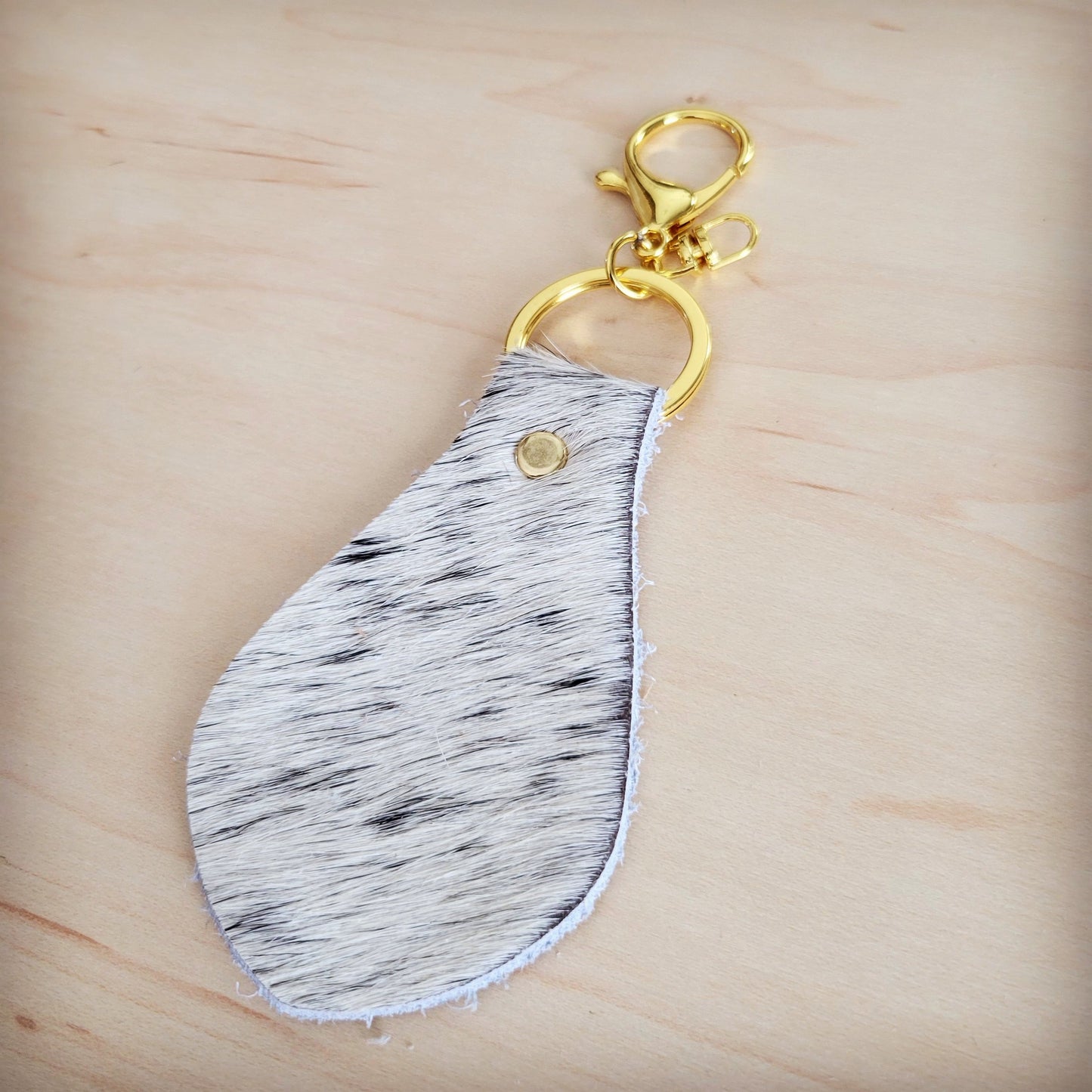 Leather Keychain-Brindle Cowhide 702m