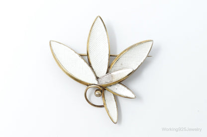 VTG Norway Albert Scharning Enamel Gold Wash Sterling Silver Pin Brooch