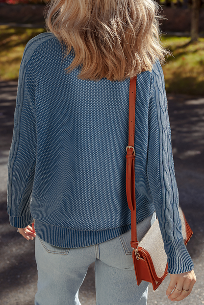 Aria Knit Sleeve Casual Sweater