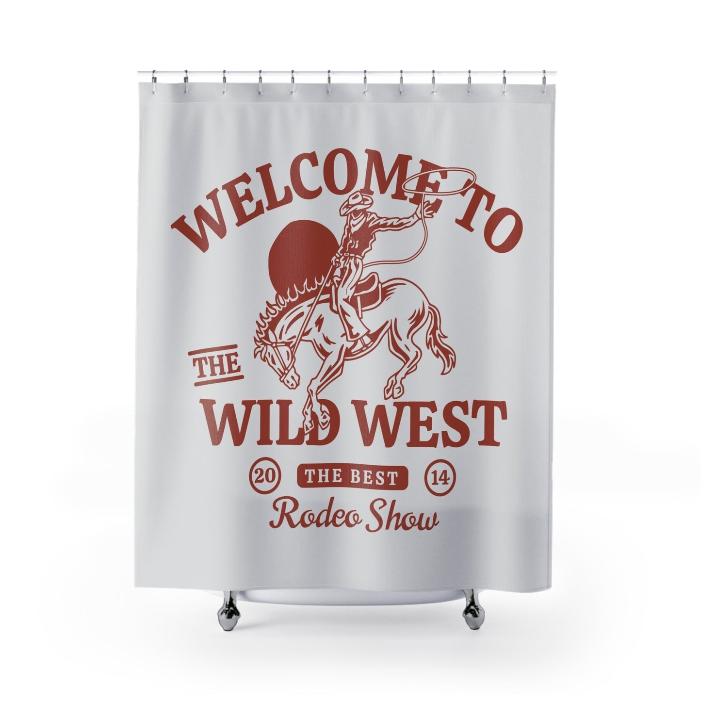 Rodeo Shower Curtain - "Welcome to the Wild West" Cowboy Bathroom Decor