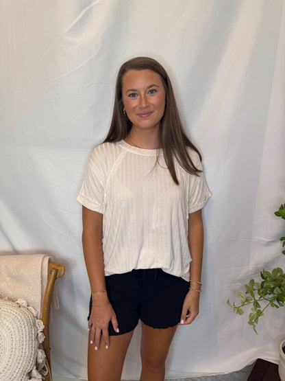 The Ribbed Boat Neck Tee