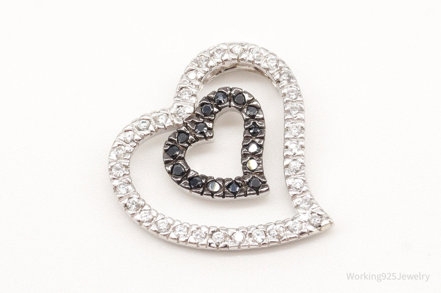 Designer Ross Simons Cubic Zirconia Black Onyx Sterling Silver Pendant