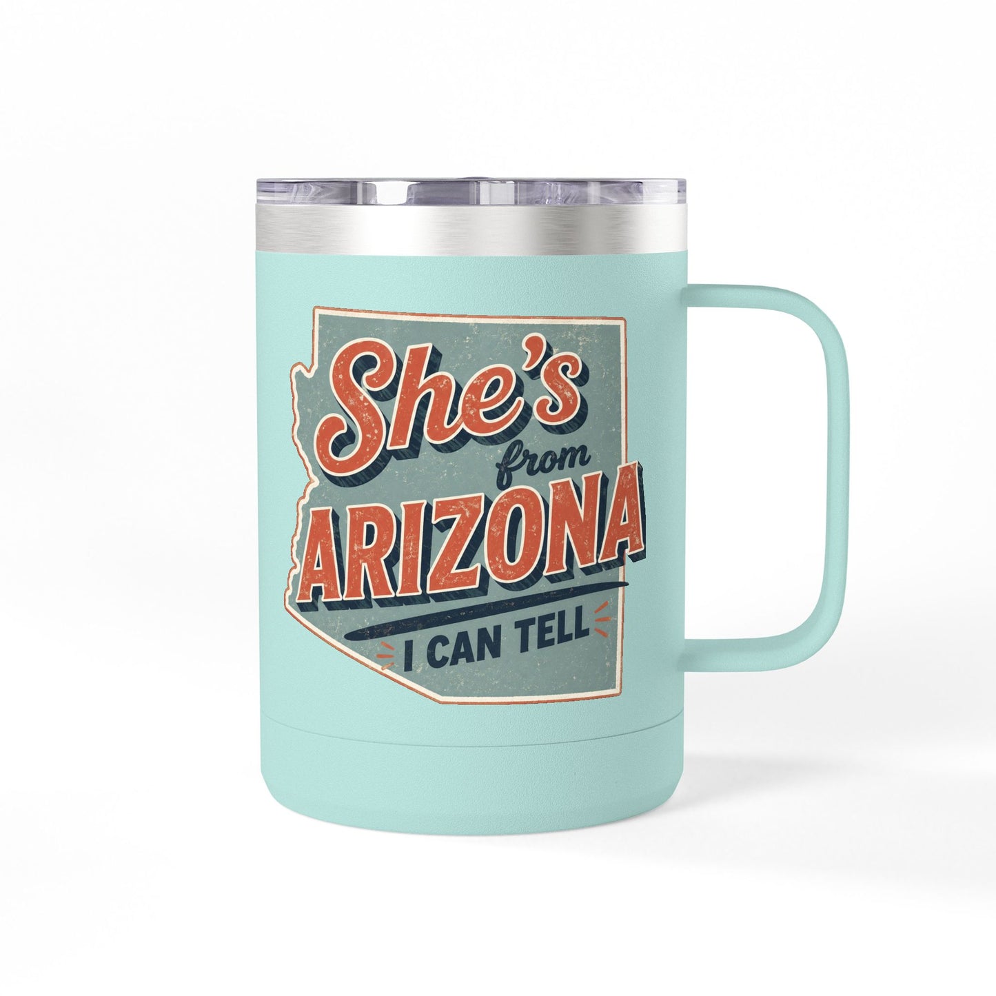 She's From Arizona 15oz Tumbler Mug — Retro State Pride Coffee Cup