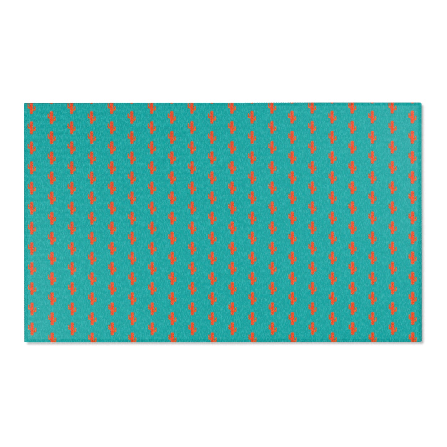Turquoise & Coral Dot Area Rug — Modern Geometric Accent Rug for Living Room, Bedroom, or Nursery