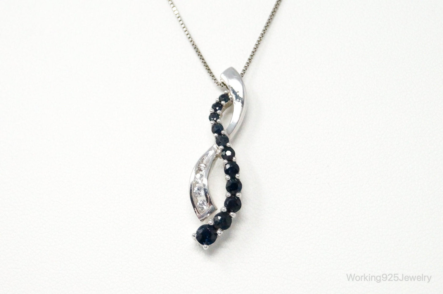 Designer Alwand Vahan Sapphire Cubic Zirconia Sterling Silver Necklace
