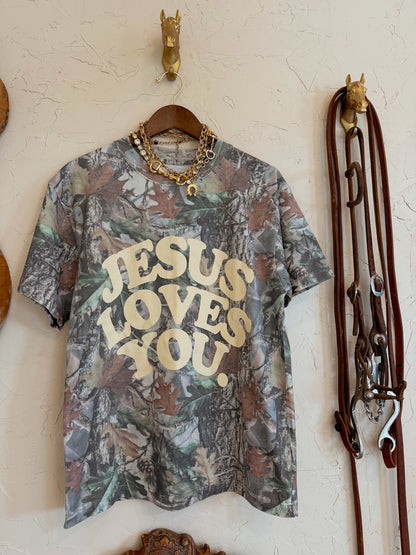 The Camo Jesus Loves You T-Shirt