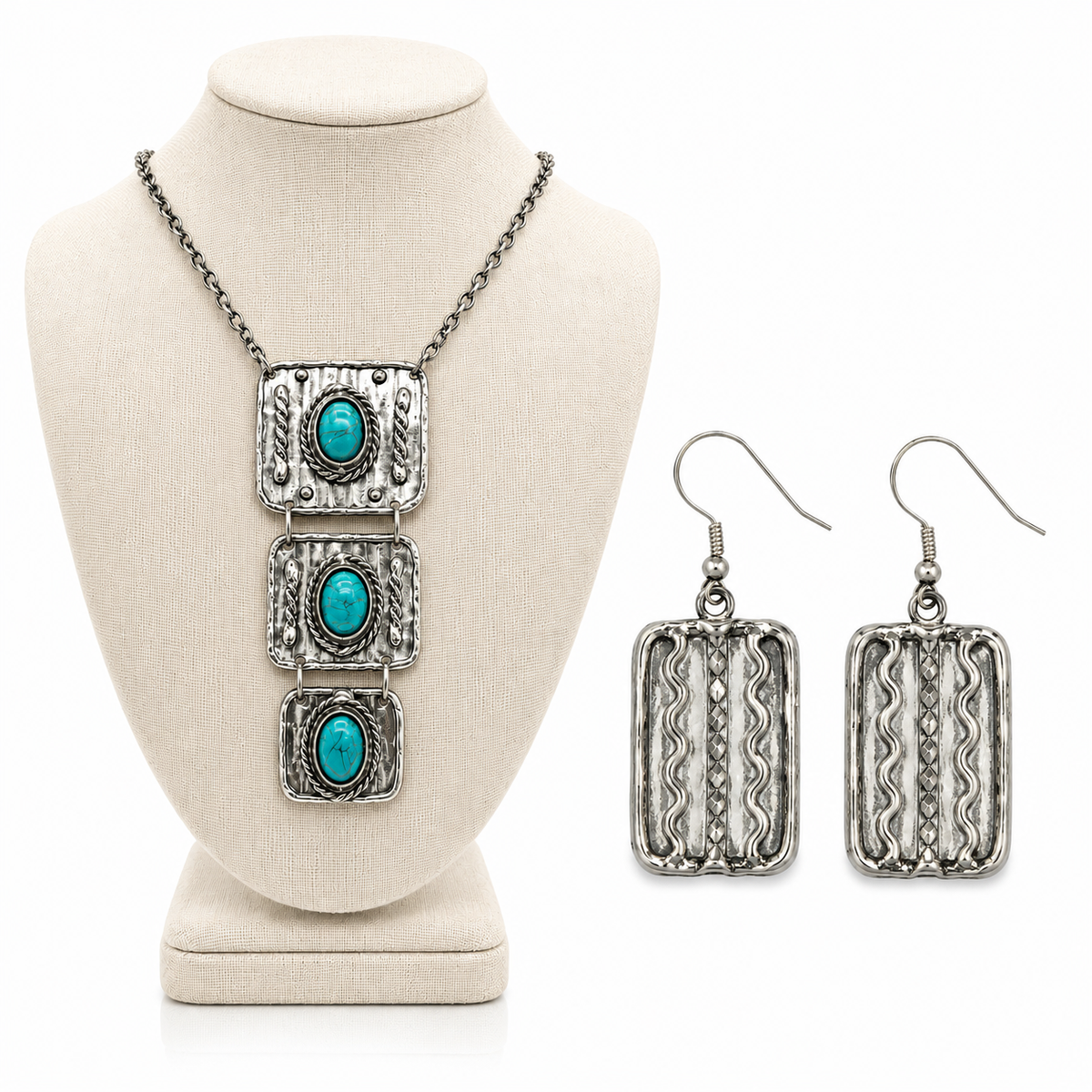 Gem Illusions™ Silver Mesa Pendant & Earring Set