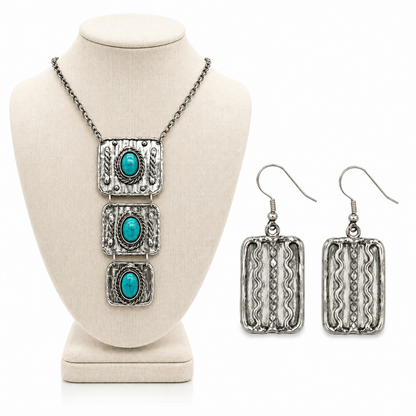 Gem Illusions™ Silver Mesa Pendant & Earring Set