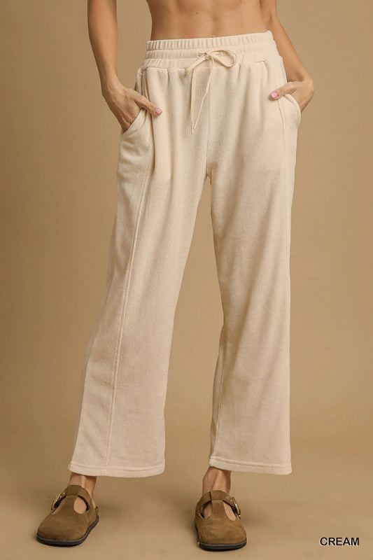 Umgee Drawstring Wide Leg Pants