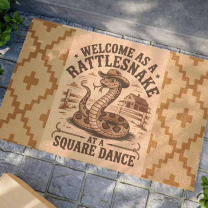 Rustic Rattlesnake Doormat, Welcome Mat for Cowboy Decor, Western Home Entryway, Funny Gift for Friends, Housewarming