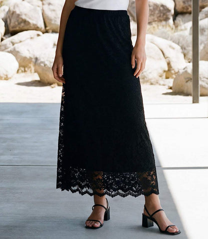 Petite Size Lace Midi Skirt
