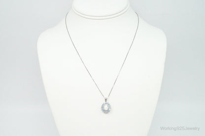 Designer Jane Seymour Blue Topaz Cubic Zirconia Sterling Silver Necklace