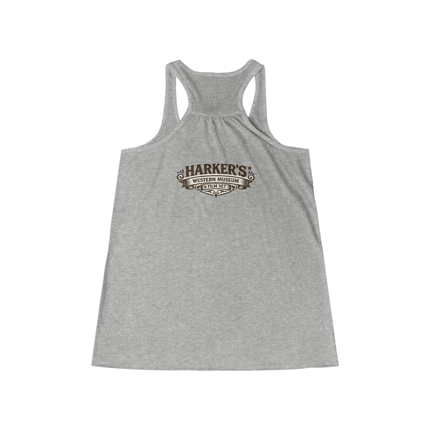 Harker's Western Saloon Women's Racerback Tank — Vintage Cowboy Bar Logo