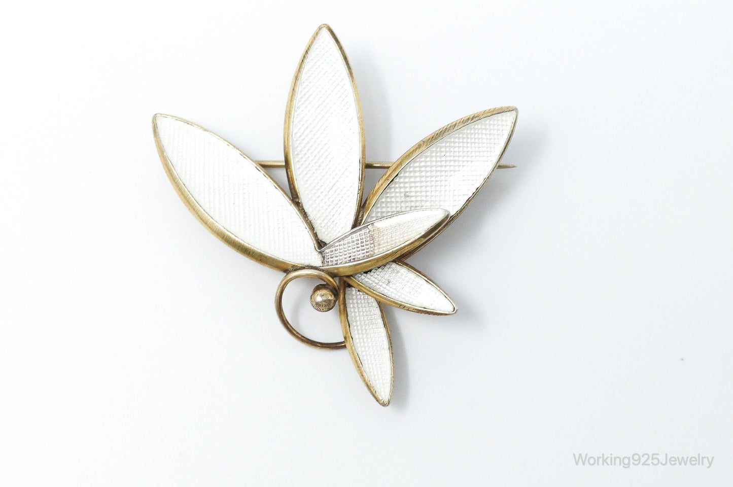 VTG Norway Albert Scharning Enamel Gold Wash Sterling Silver Pin Brooch