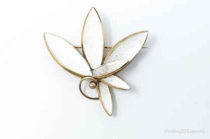 VTG Norway Albert Scharning Enamel Gold Wash Sterling Silver Pin Brooch