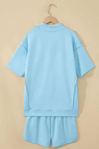 Sasha Seam Mock Oversize Tee Set