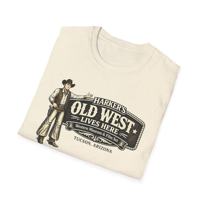 HARKER'S Old West Lives Here T-Shirt — Vintage Cowboy Tucson Graphic Tee