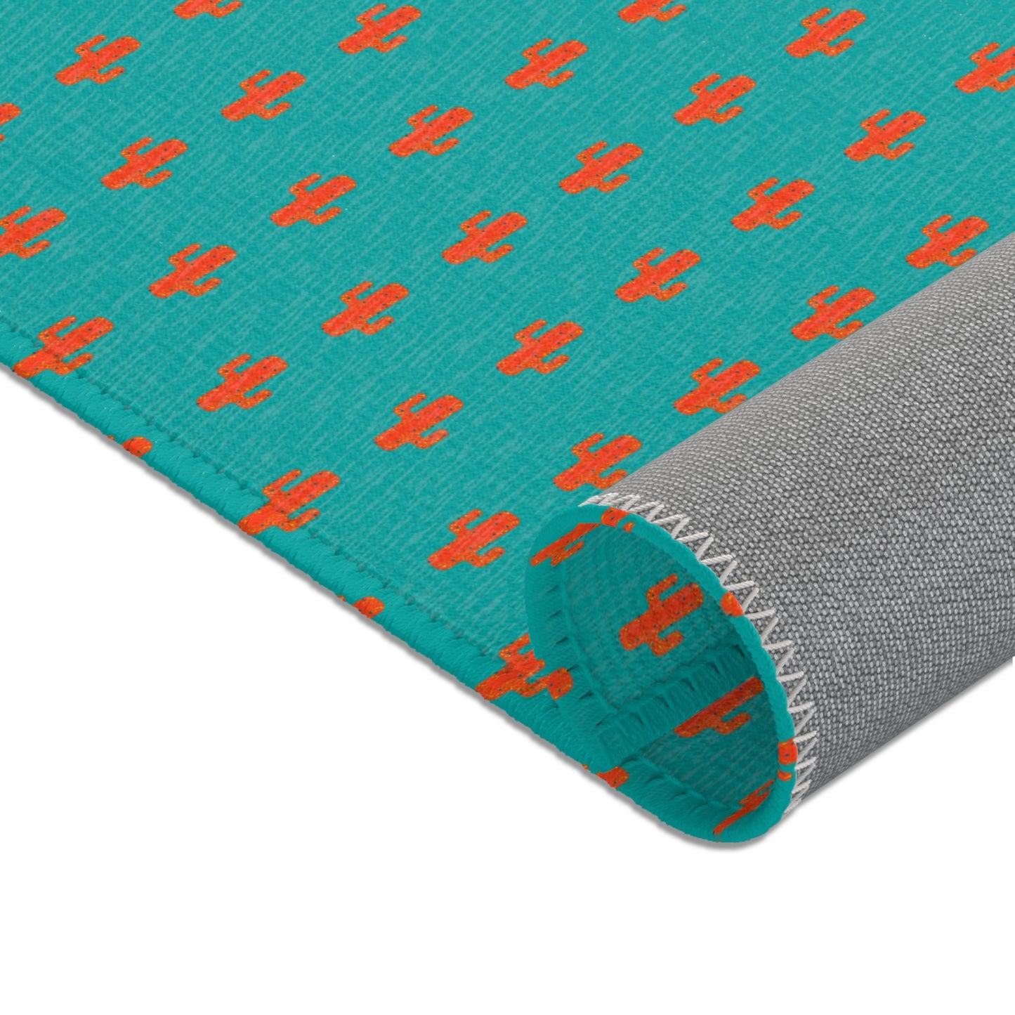 Turquoise & Coral Dot Area Rug — Modern Geometric Accent Rug for Living Room, Bedroom, or Nursery