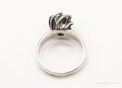 Vintage Cubic Zirconia Sterling Silver Ring - Size 7.75