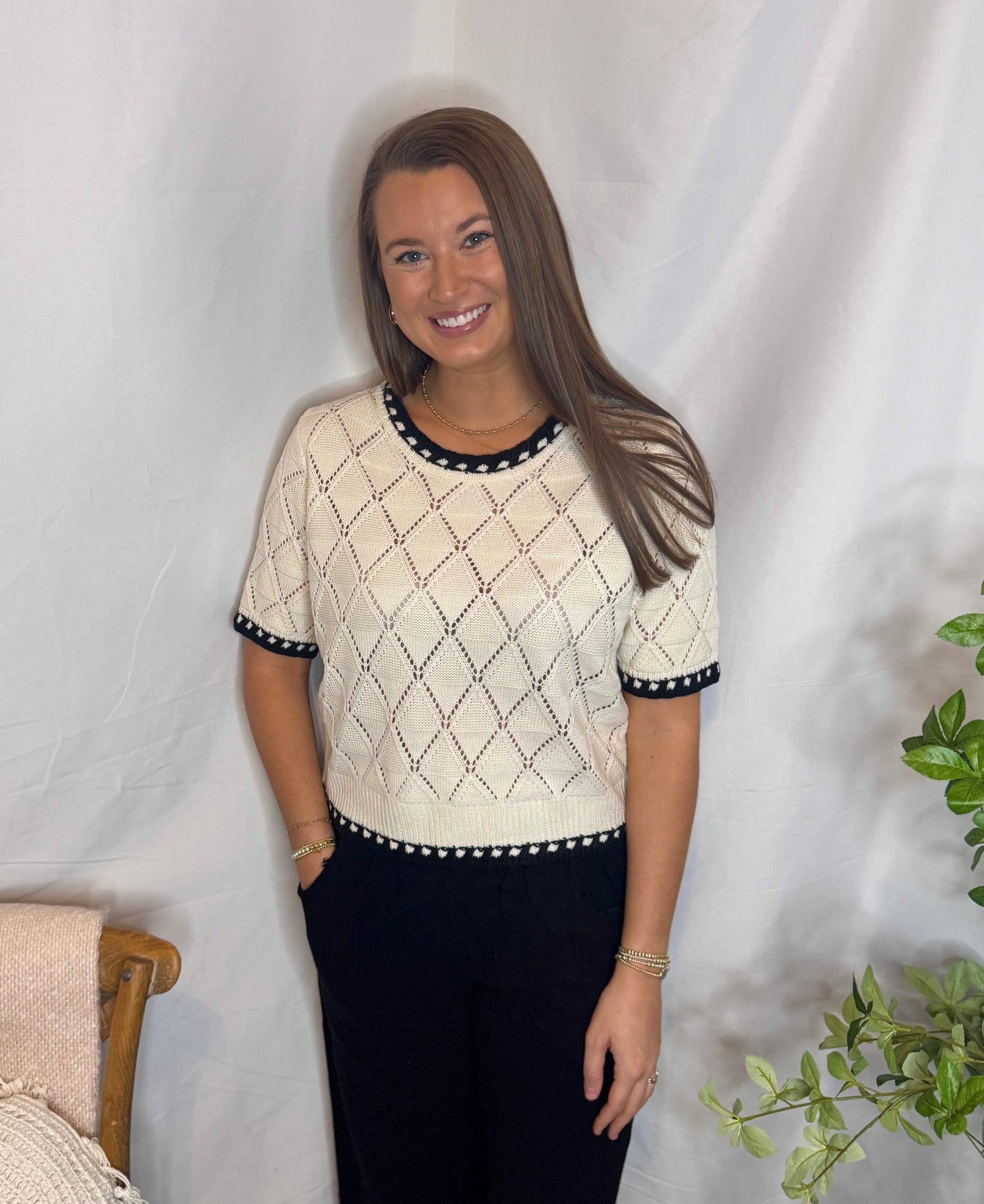 The Diamond Sweater Top