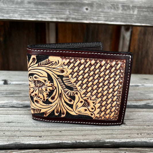 Floral Checkered Bi-Fold | 3D