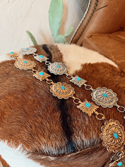 The Stevie Concho Belt in Silver