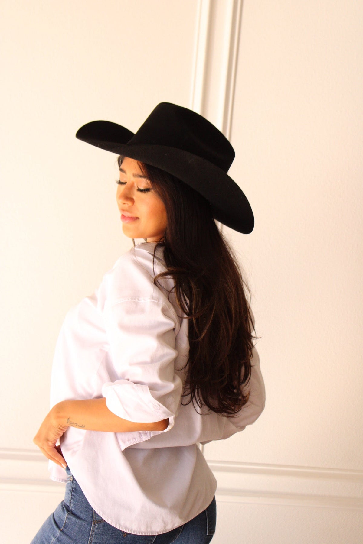 Wren Merino Wool Cowboy Hat - Black