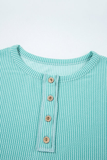 Aria Knit Colorblock Henley Top