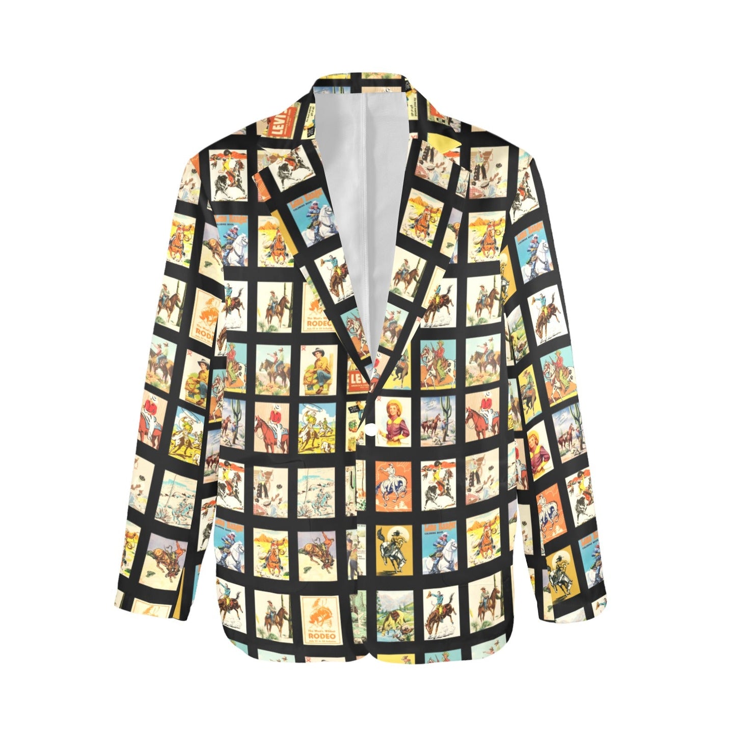 Baha Ranch Vintage Cowboy Collage Women's Western Blazer