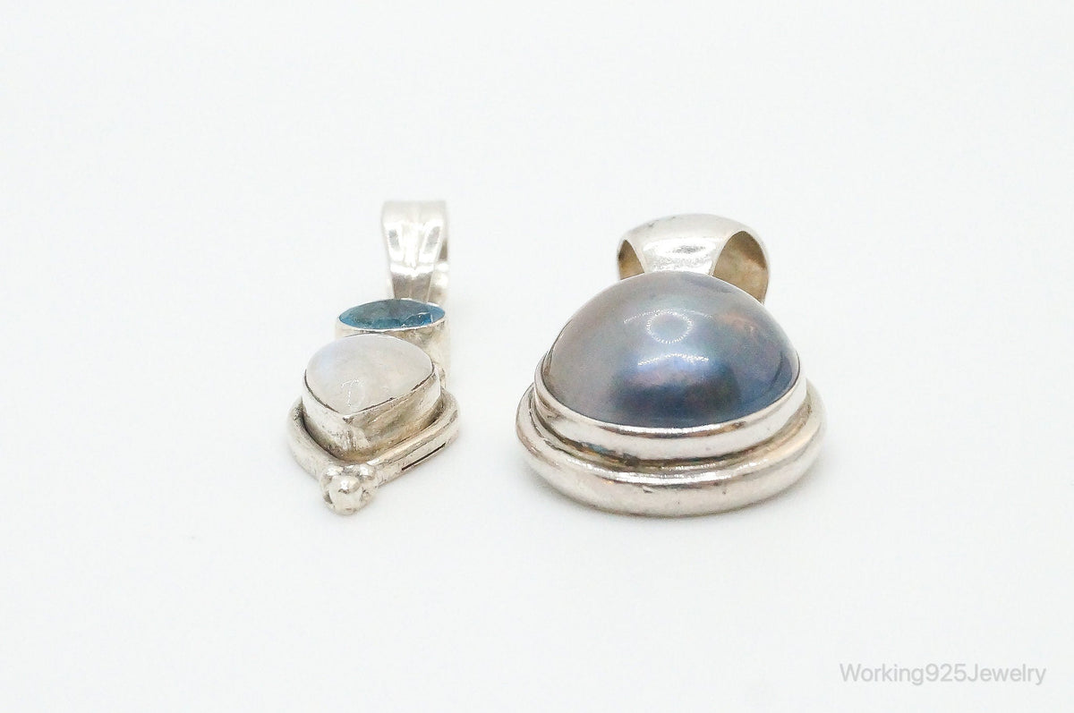 Vintage Multi Gem Sterling Silver Pendants