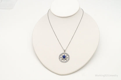 Designer Ryze Pearl Swarovski Crystals Sterling Silver Necklace