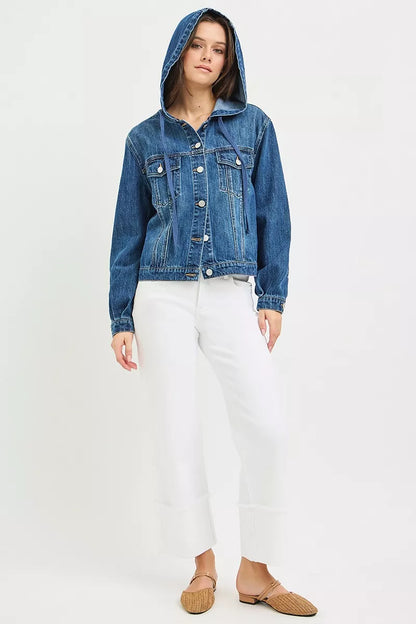 RISEN Basic Denim Jacket with Hoodie