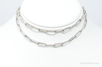 Vintage Modernist Link Sterling Silver Chain Necklace