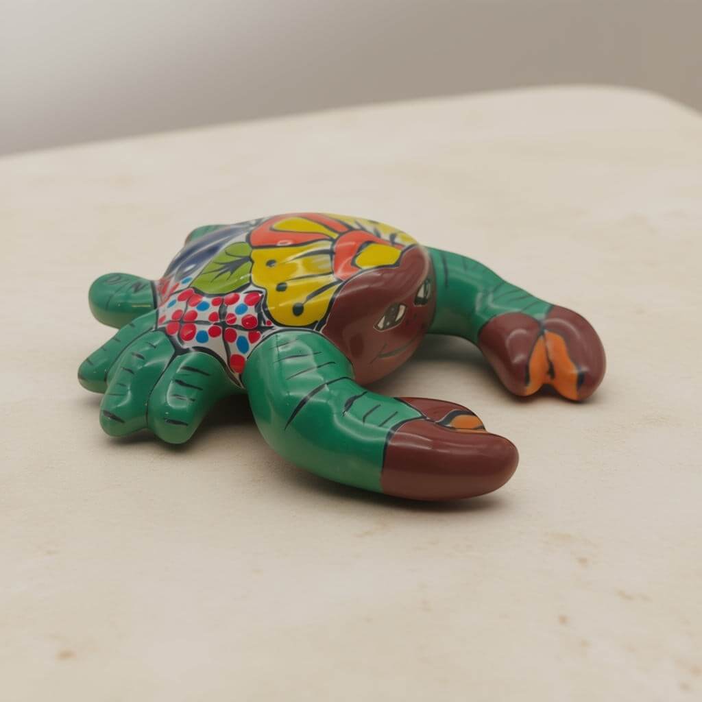 Talavera Crab Sculpture | Vibrant Handmade Mexican Art