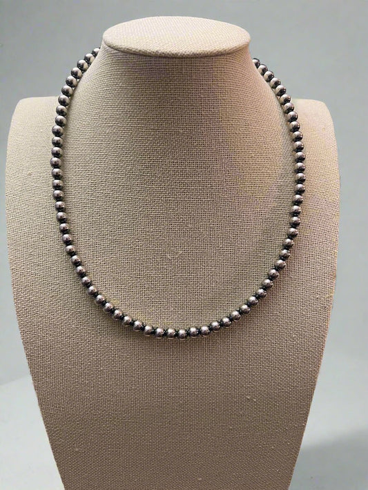 6mm Sterling Pearl Necklace — 18 inch