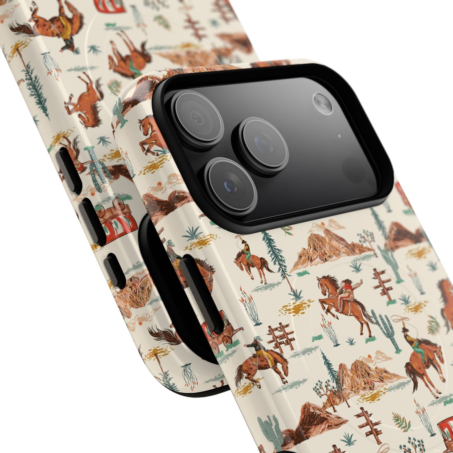 Western Cowboy Pattern Tough Magnetic Phone Case