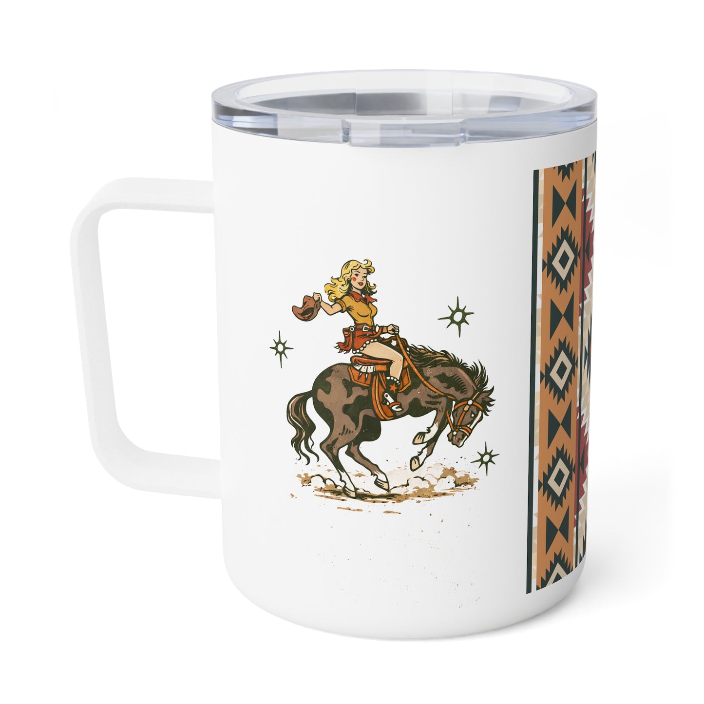Southwestern Aztec Insulated Coffee Mug — 10oz Travel Tumbler