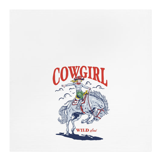 Cowgirl Wild West Tea Towel - Vintage Cowboy Kitchen Decor