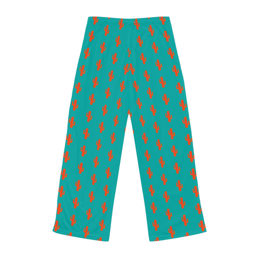 Lightning Bolt Lounge Pajama Pants — Teal & Orange All-Over Print