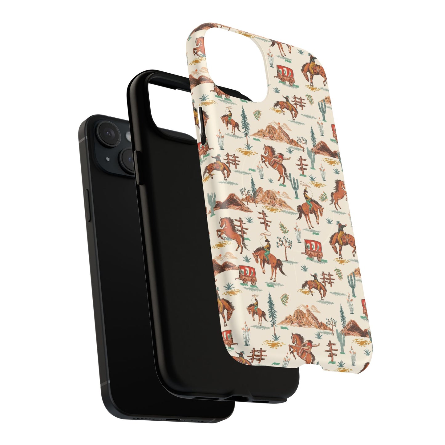 Western Cowboy Pattern Tough Magnetic Phone Case