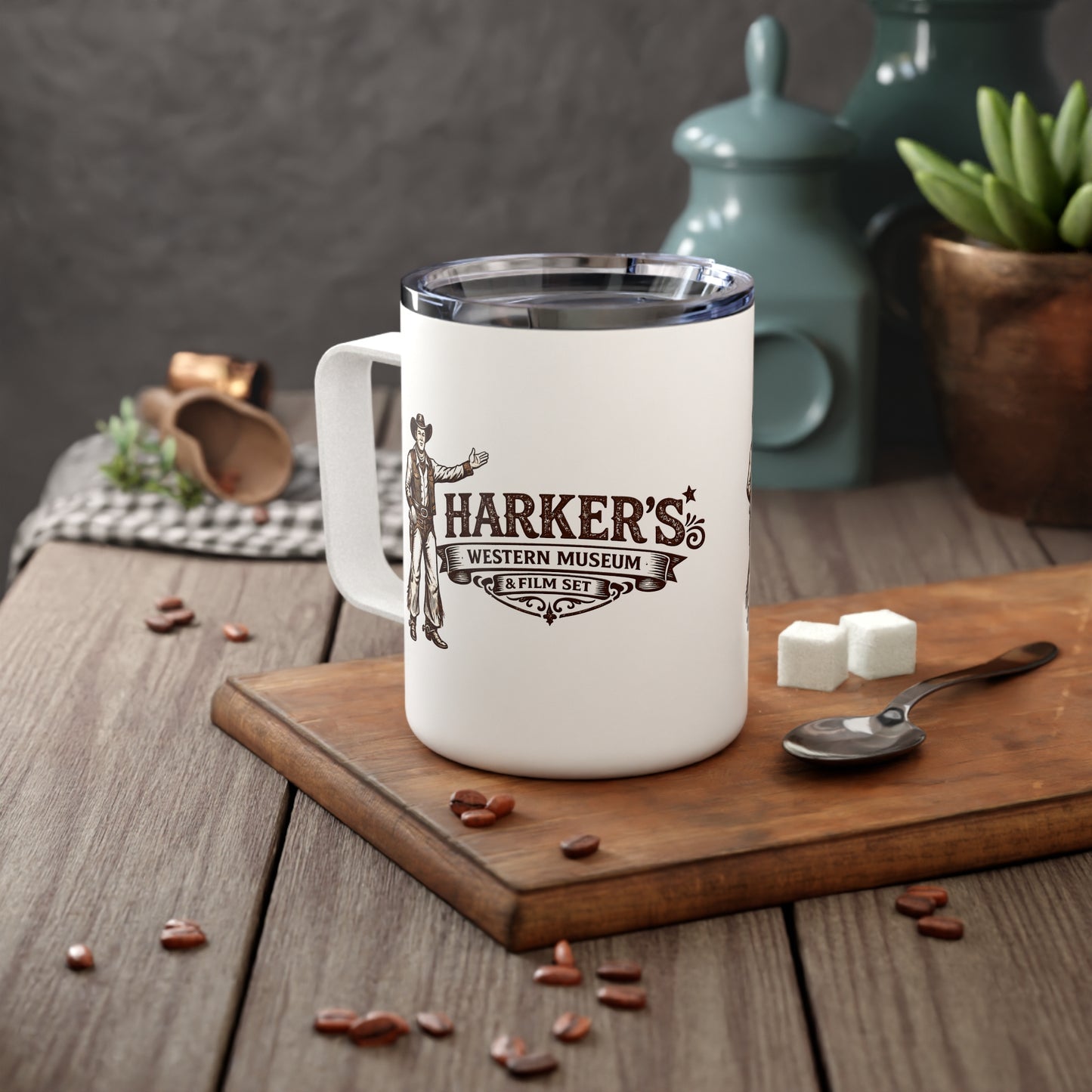 Harker's 10oz Insulated Mug – Vintage Old West Cowboy Travel Cup