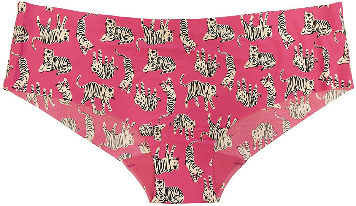 Hot Pink Tiger No Show Laser Cut Hipster