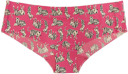 Hot Pink Tiger No Show Laser Cut Hipster