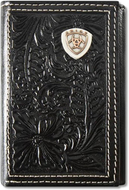 Ariat Floral Shield - Mens Tri-Fold Wallet