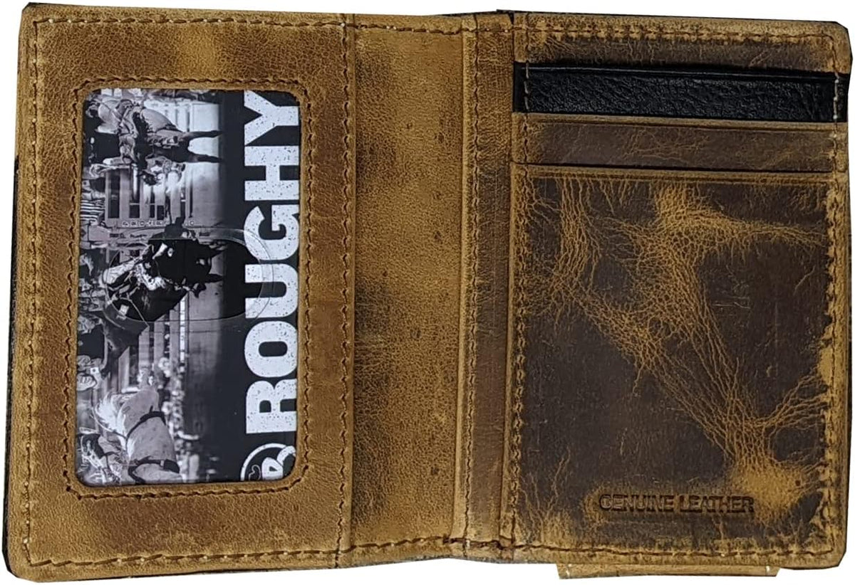 HOOey Diamond Patchwork Cowhide - Men's Bifold Money Clip Wallet