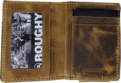 HOOey Diamond Patchwork Cowhide - Men's Bifold Money Clip Wallet