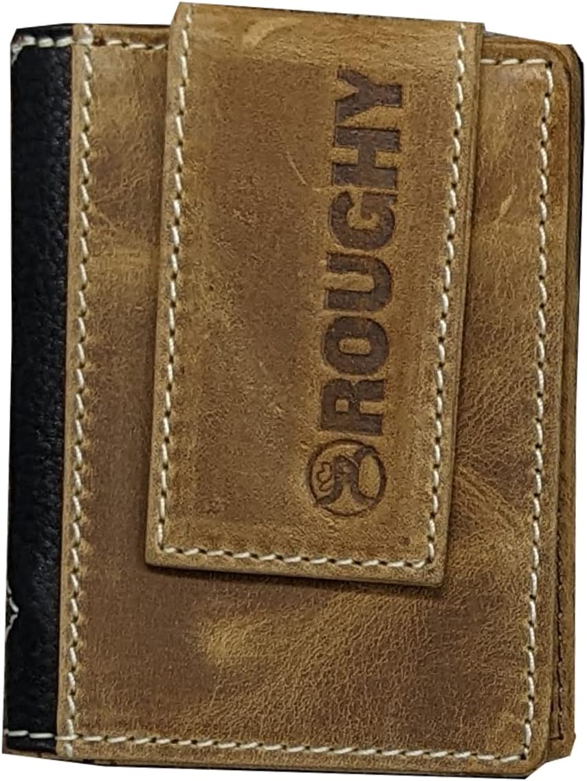 HOOey Diamond Patchwork Cowhide - Men's Bifold Money Clip Wallet